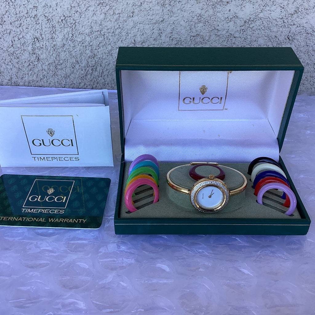 Vintage Gucci 1112 Interchangeable Bezel Watch Used Preowned Condition